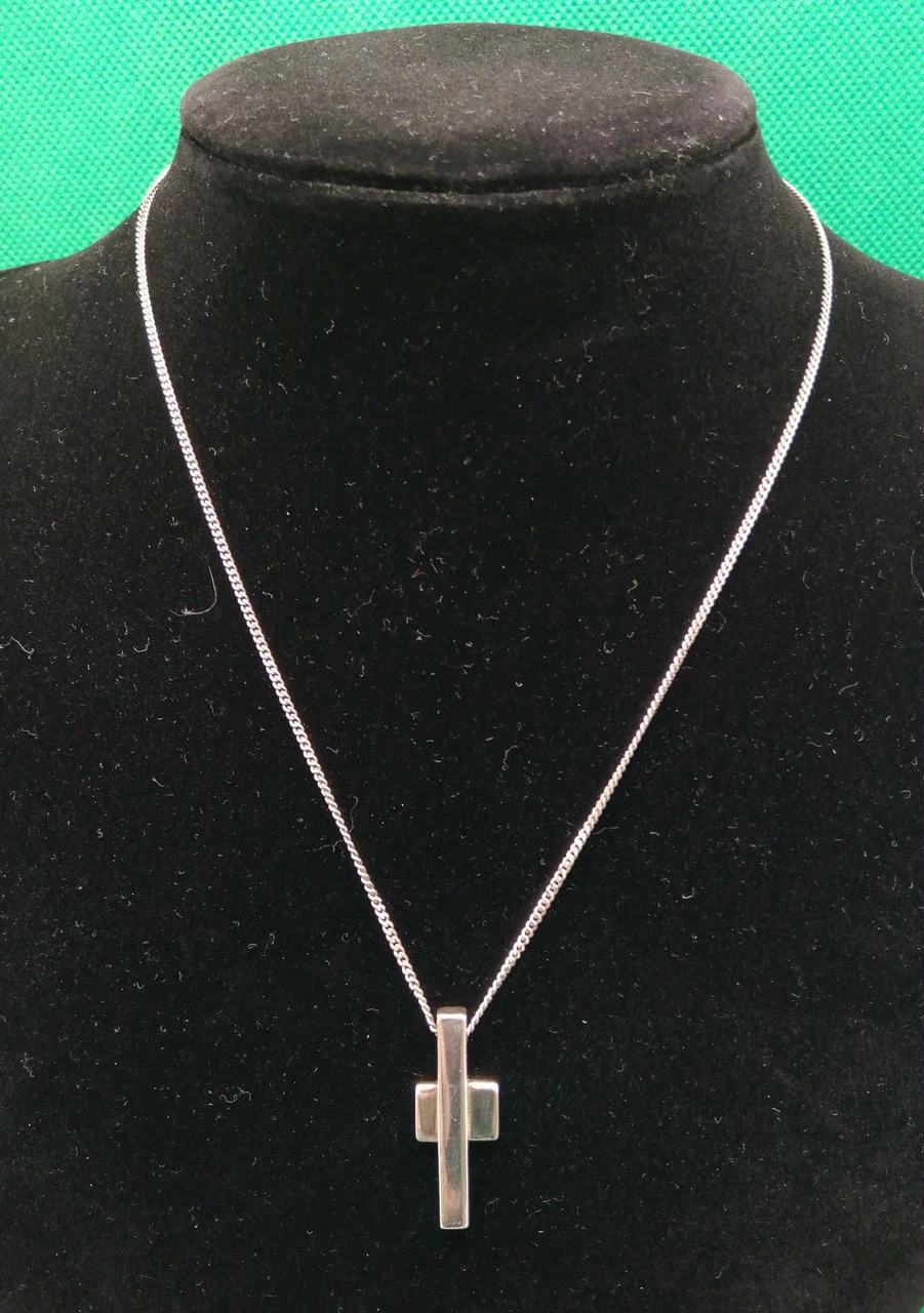 Collana Gucci in argento con scatola e sacchetto portaoggetti