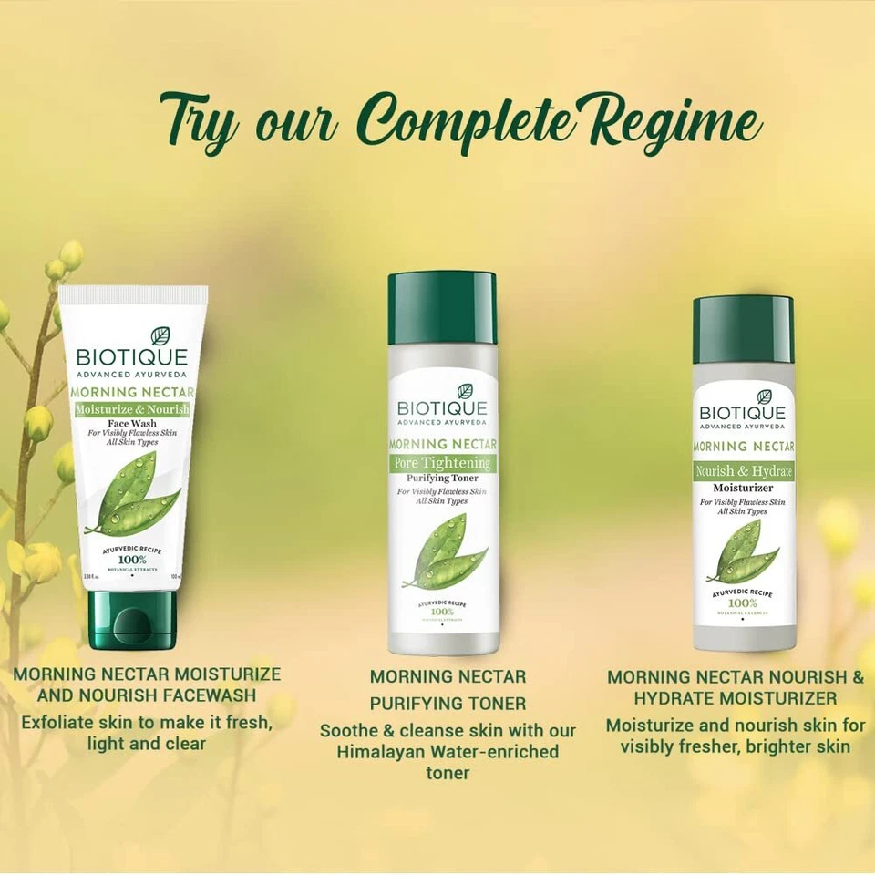 Biotique Morning Nectar Flawles Skin Moisturizer Lotion Prevents Dark Spot 190Ml - image 4 of 4