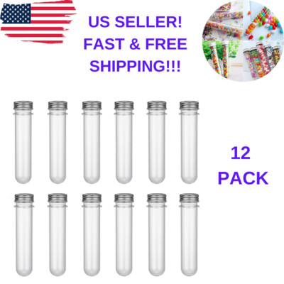 12 Pack Cache Plastic 45 ml Sample Waterproof Tube Home Decorate, Candy Storage