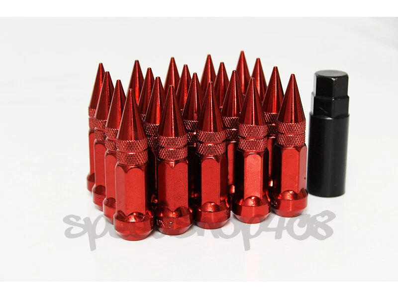Z Racing Red L80 12X1.25mm Steel Spike Lug Nuts Close Ended Key SUB Foto 2 de 2