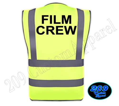 FILM CREW Hi-Visibility Safety Vest  2"Reflective Zipper W/Pockets Radio Holster image 2