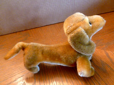 VTG Early 50's Steiff "Hexie" Dachshund W/Brass Button In Ear/Yellow Tag