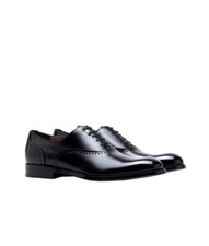 New Salvatore Ferragamo Men Black Penta Oxford Leather Lace Up Black Shoes 995