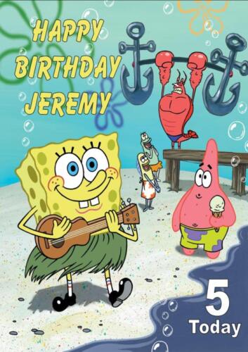 Personalised Spongebob Birthday Card - Picture 1 of 1