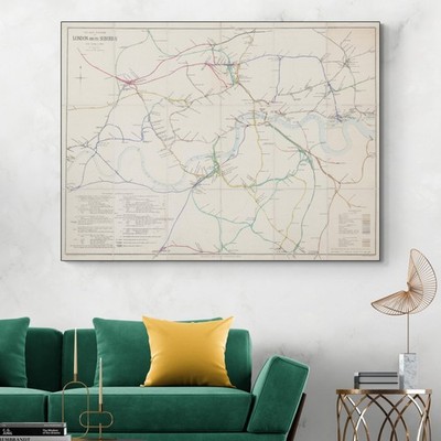 1870 Railway Map of London   Rail Lines, Terminals & Urban Infrastructure Print