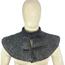Medieval chain mails Mild Steel Riveted Chainmail Aventail, 9MM SCA LARP