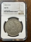 1921 D Denver Mint Morgan Silver Dollar AU55 NGC