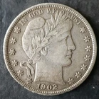 1902 50c Barber Silver Half Dollar