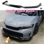GLOSS BLACK FRONT SPOILER LIP SPLITTER FOR HONDA CIVIC 2025 2026 SEDAN HATCHBACK