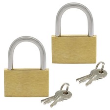 4pcs Brass Padlock with Key, Small Keyed Padlocks Locker Lock Same Key Pad Lo...