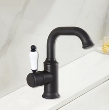 Black Brass Bathroom Kitchen Bar Vessel Sink Swivel Faucet Mixer Tap ssf943
