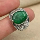 Emerald Men's Gift Ring 925 Sterling Silver Statement Handmade Ring All Size S50