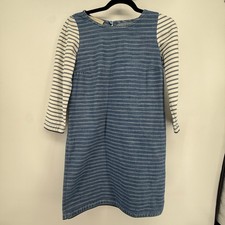 Stella McCartney Kids Dress Girls 12 Blue Striped Denim Shift Excellent