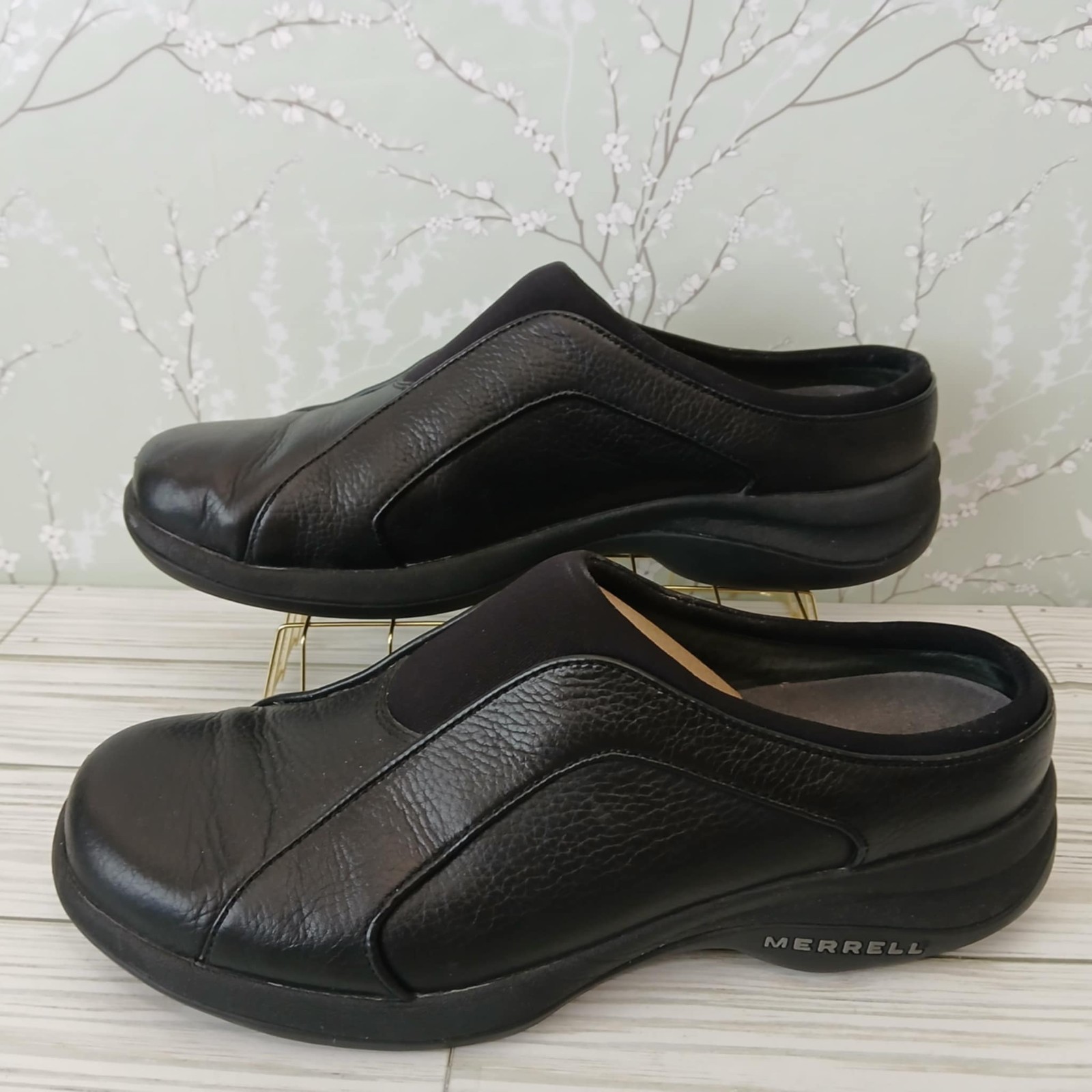 Scarpe Merrell Topo Arc slip on nere in pelle imbottite da passeggio donna taglia 8 5