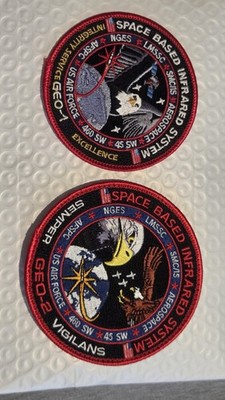  US Air Force SBIRS GEO-1 & GEO-2 Space Based Infrared System Mission Patches...