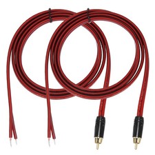 2 Pcs Gold Plated RCA Cable, 4.9ft 1.5 Meter RCA to Bare Wire Open End