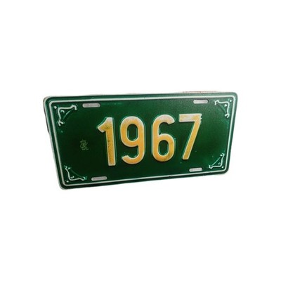 1967 Flat Text Rusty Green License plate for Dodge Ford Chevy antique vehicle