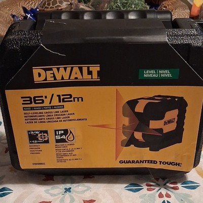 DEWALT DW08802 Cross-Line Laser Level Red Beam 2-Beam Self-Leveling 12m IP54
