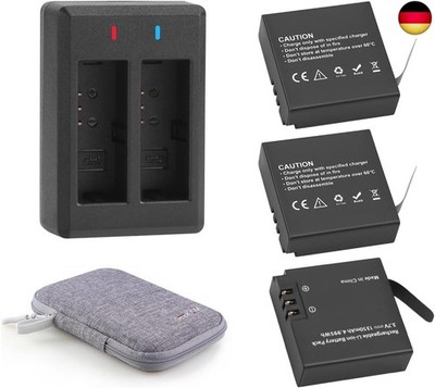 GeeKam 1350mAh Akku (3-Pack) mit Ladegerät für AKASO Brave 7 LE(Nicht für Brave 