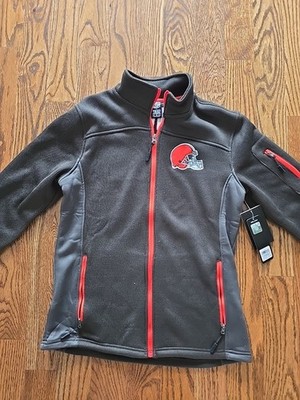 Cleveland Browns Full Zip Waffle Zip S NFL Team Apparel Brown & Orange NWT