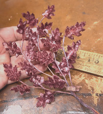 vintage millinery velvet fern leaves hand wrapped mauve rose 1 spray Japan