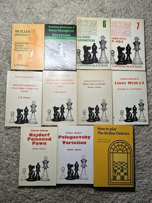 Sicilian Defence Chess 11 Titles - L M Pickett, Swift, Jimmy Adams, Fuller, Levy