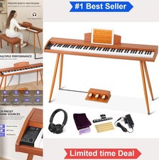 Digital Piano 88 Key Semi Weighted Keyboard Full Size Electric with Stand