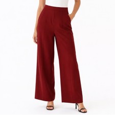 SHEIN Burgundy Red Wide Leg High Waisted Trousers Pants Size XL US 12