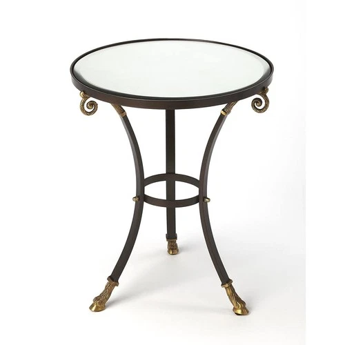 Butler Specialty Meurice Glass And Metal Accent Table In Black - Picture 1 of 5