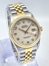 Rolex Datejust 16233 36mm Factory White Jubilee Dial Jubilee Fluted Bezel
