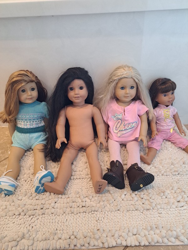 American Girl 18" Dolls Lot of 4 Assorted. One 14"