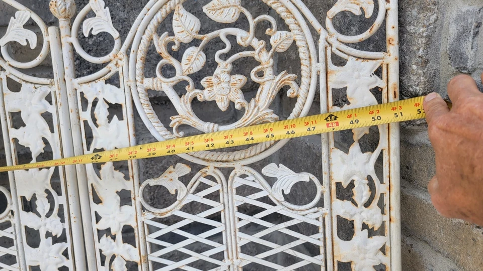 Pantalla de decoración de jardín divisor de habitación triple de metal de hierro forjado victoriano vintage Foto 2 de 4