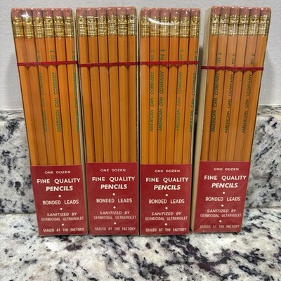 Ticonderoga Pencils Vintage - Sealed- Lot Of 4- 12 Each Pack- Fine Quality