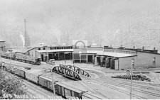 Avery Idaho ID Postcard Railroad Train Round House - Reprint