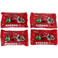 Hershey's Kisses Milk Chocolate, Christmas Candy Bag, 10.1 oz Pack of 4 