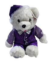 Snowflake Christmas TEDDY BEAR 2022 Purple Boy 15" Soft Plush