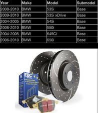 EBC S5KF1237 Pads & Rotors Kit 04-10 BMW 535i 545i 550i 645ci 650i 5 6 Series 