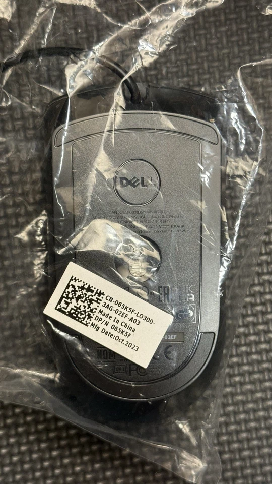 Dell Optical Mouse OEM Wired USB MS116T1 Black with Scroll New In Packaging - Image 3 of 3