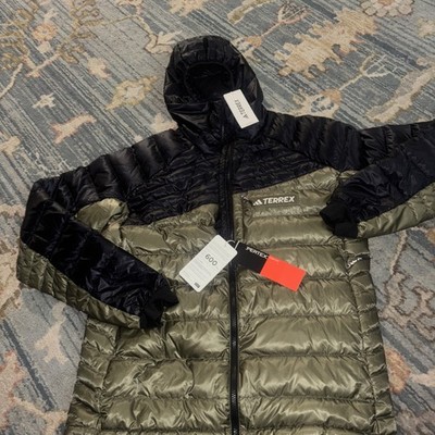 Adidas TERREX Xperior Cold.Rdy Down Hooded Jacket Black Green SMALL NEW $260