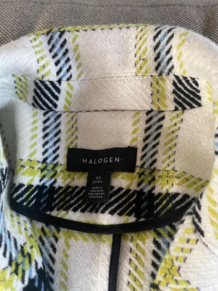 halogen west side check coat single button closure - Image 2 of 4