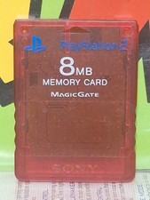 playstation 2 8mb memory card magic gate Red Tested Working Good Condition