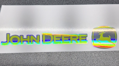 #ad John Deere Text Holographic Truck Laptop Farming Equipment John Deere Sticker $42.00
