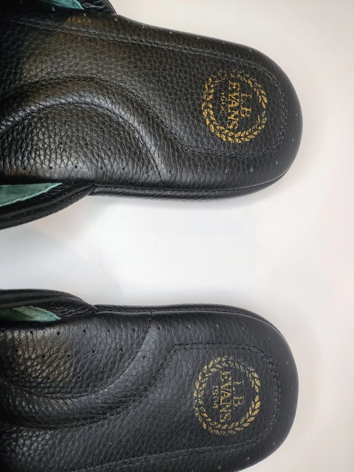 LB Evans Men's Black Size 13M Aristocrat Slippers Slip On All Leather Comfort - Image 2 of 4