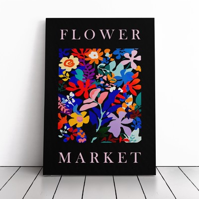 Black Collection Blumenmarkt Nr.4 Ausstellung Leinwand Wandbild Kunstdruck gerahmt