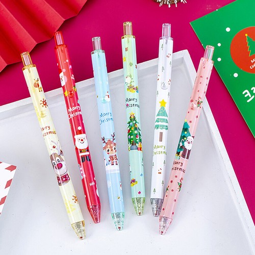 1/6Pcs 0.5mm Christmas Black Ink Retractable Pen Writing Supplies Signature Pen - Zdjęcie 10 z 15