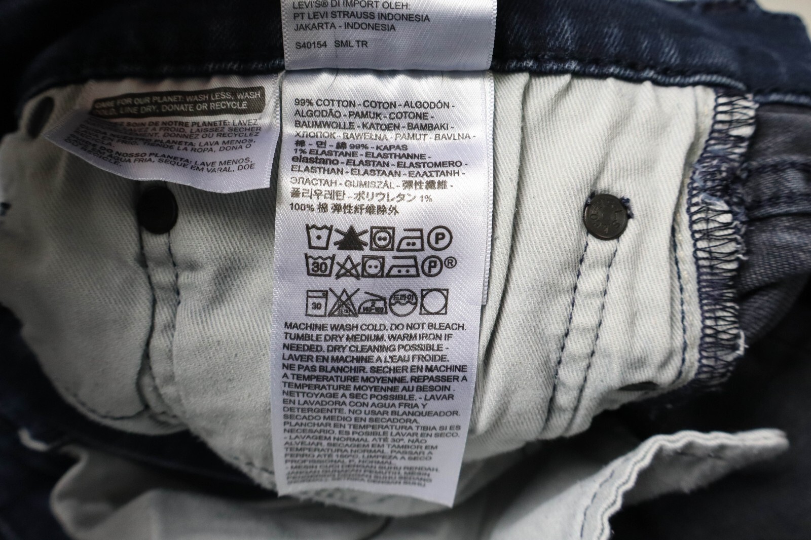 LEVI'S Premium Big E 511 Jeans Men's W34/L34 Slim Fit Blue Whiskered Zip Fly thumbnail 6