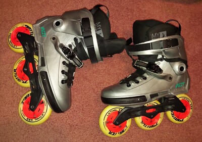 Powerslide Next 110 Inline Skates Rollerblades Size 12 to 12.5, Silver Gray
