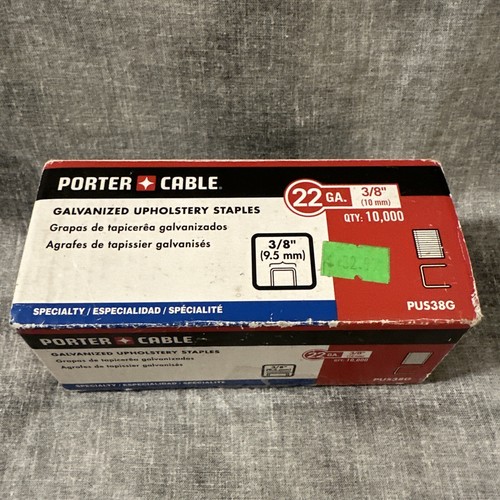 PORTER CABLE GALVANIZED UPHOLSTERY STAPLES 3/8" 22 GAUGE 10000 count