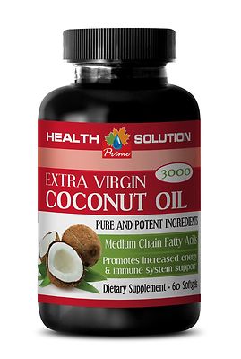 Pure Premium Organic - EXTRA VIRGIN COCONUT OIL 3000MG - Reduces Wrinkles - 1Bot