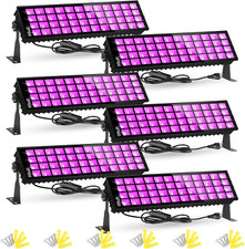 6 Pack 120W LED Black Lights, Blacklight Bar Light up to 5000Ft  Area with Switc